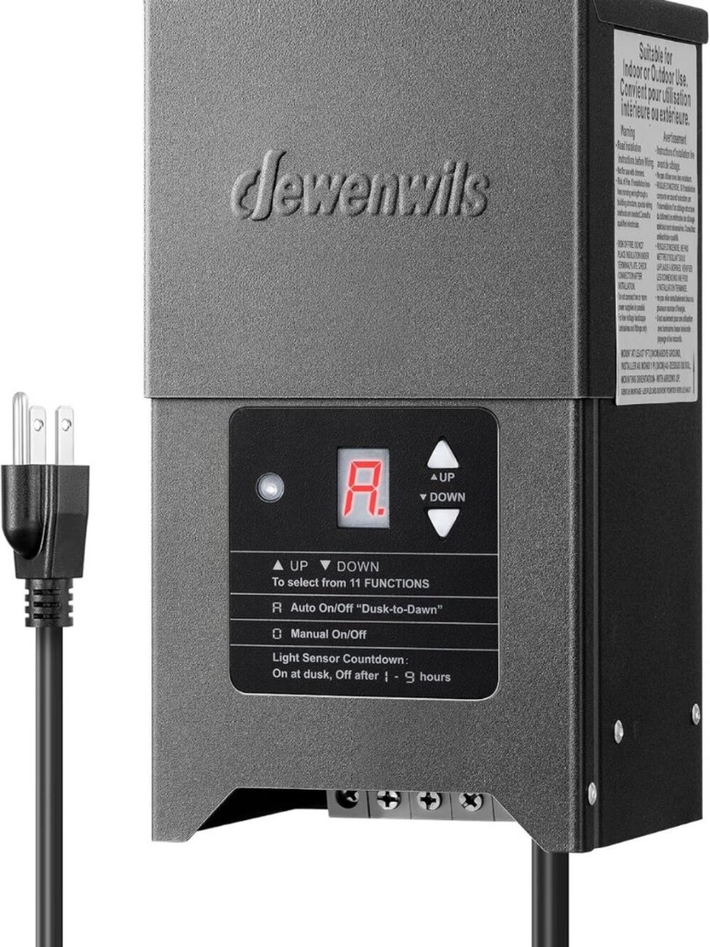 300W Low Voltage Landscape Lighting Transformer with Timer & Photocell